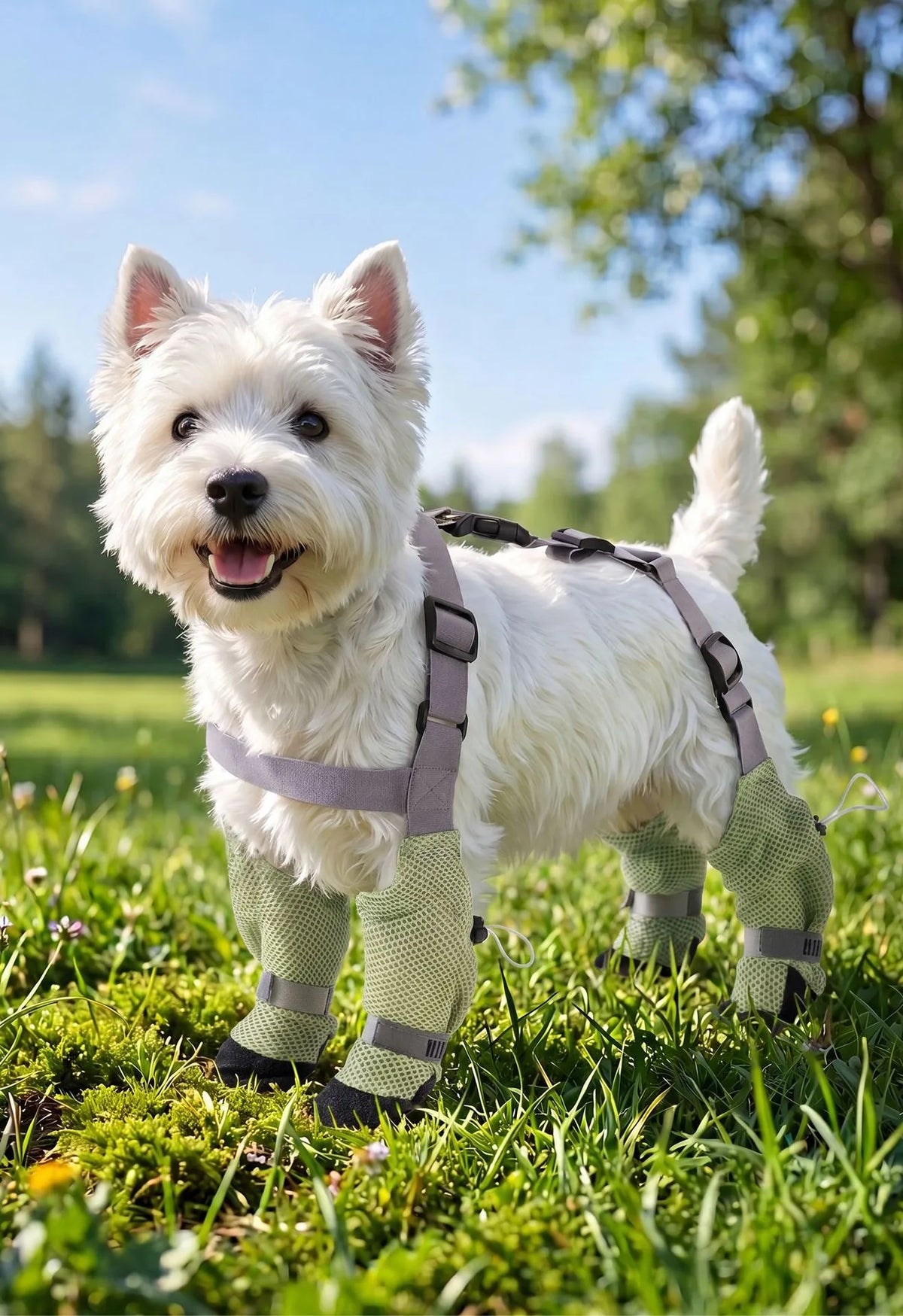 Dog Boots with Leg Covers & Adjustable Straps