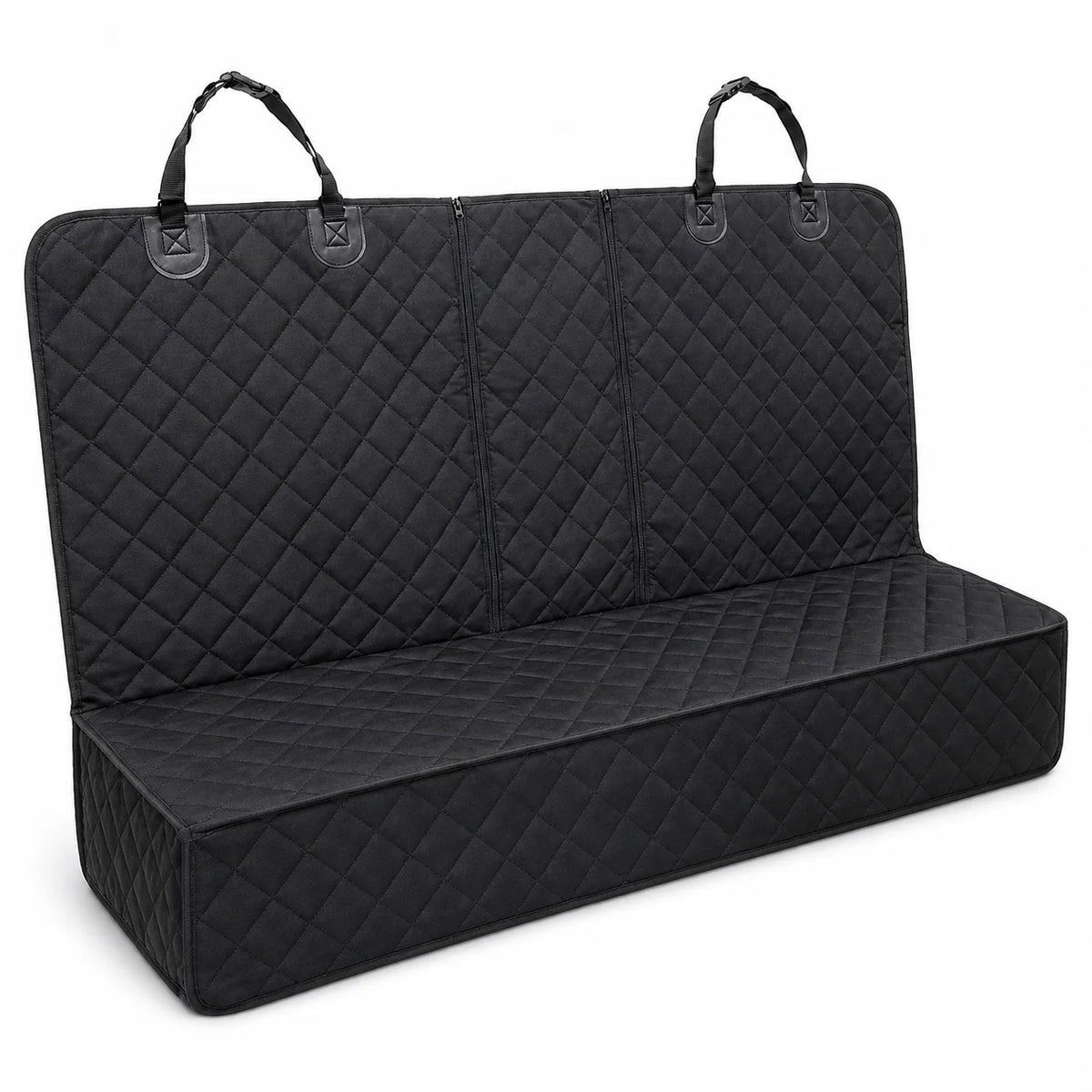 Waterproof Dog Car Seat Cover for Back Seat, Non-Slip Pet Hammock with Zippered Center Armrest Opening