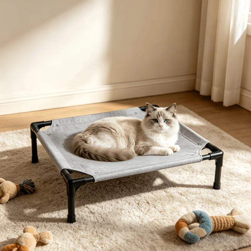 Pet Camping Bed Elevated Bed for Dogs Folding Puppy Camping Bed Cat House Portable Removable Washable Puppy Beds Dog Hammock